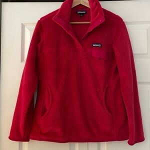Patagonia hot pink quarter button fleece